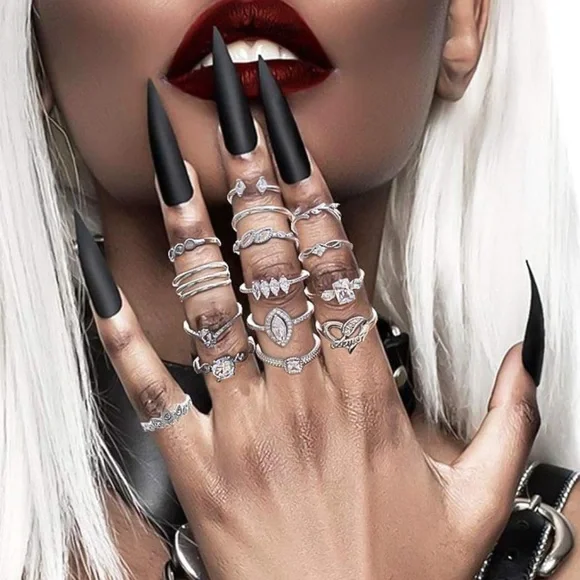 15PCS - Silver Rings Set - Picture 7 of 7